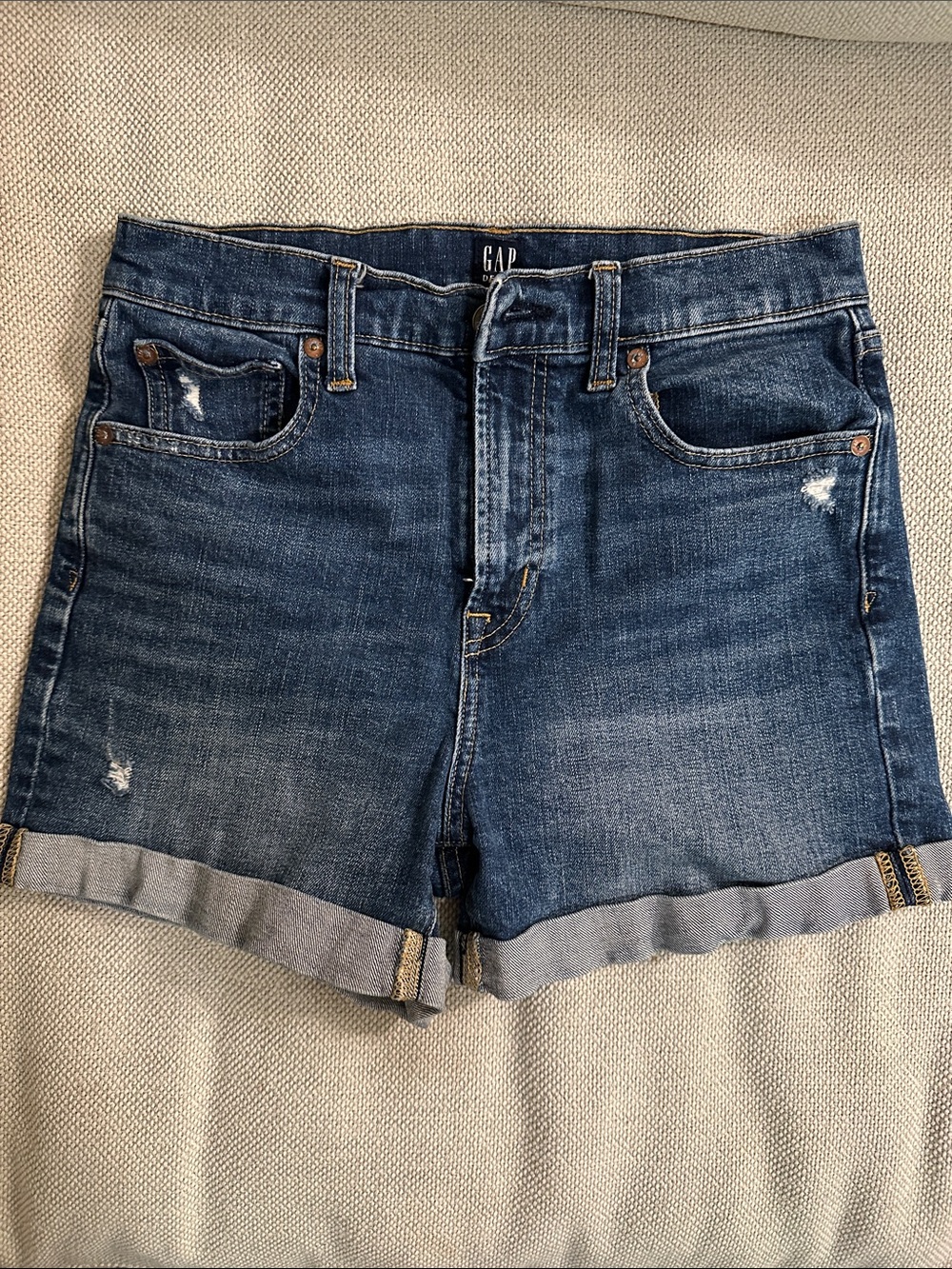 GAP Women's Dark Blue Rolled Cuff Denim Shorts